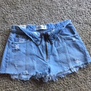 Reformation denim shorts
